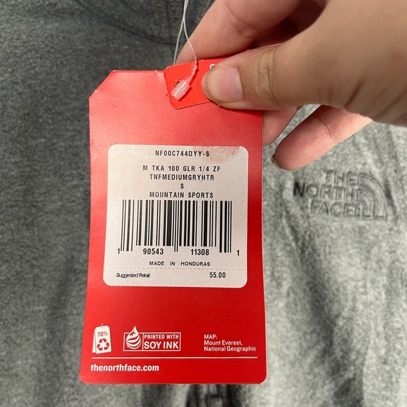 NWT The North Face Men’s TKA 100 Glacier Quarter Zip Pullover size small - Picture 6 of 6